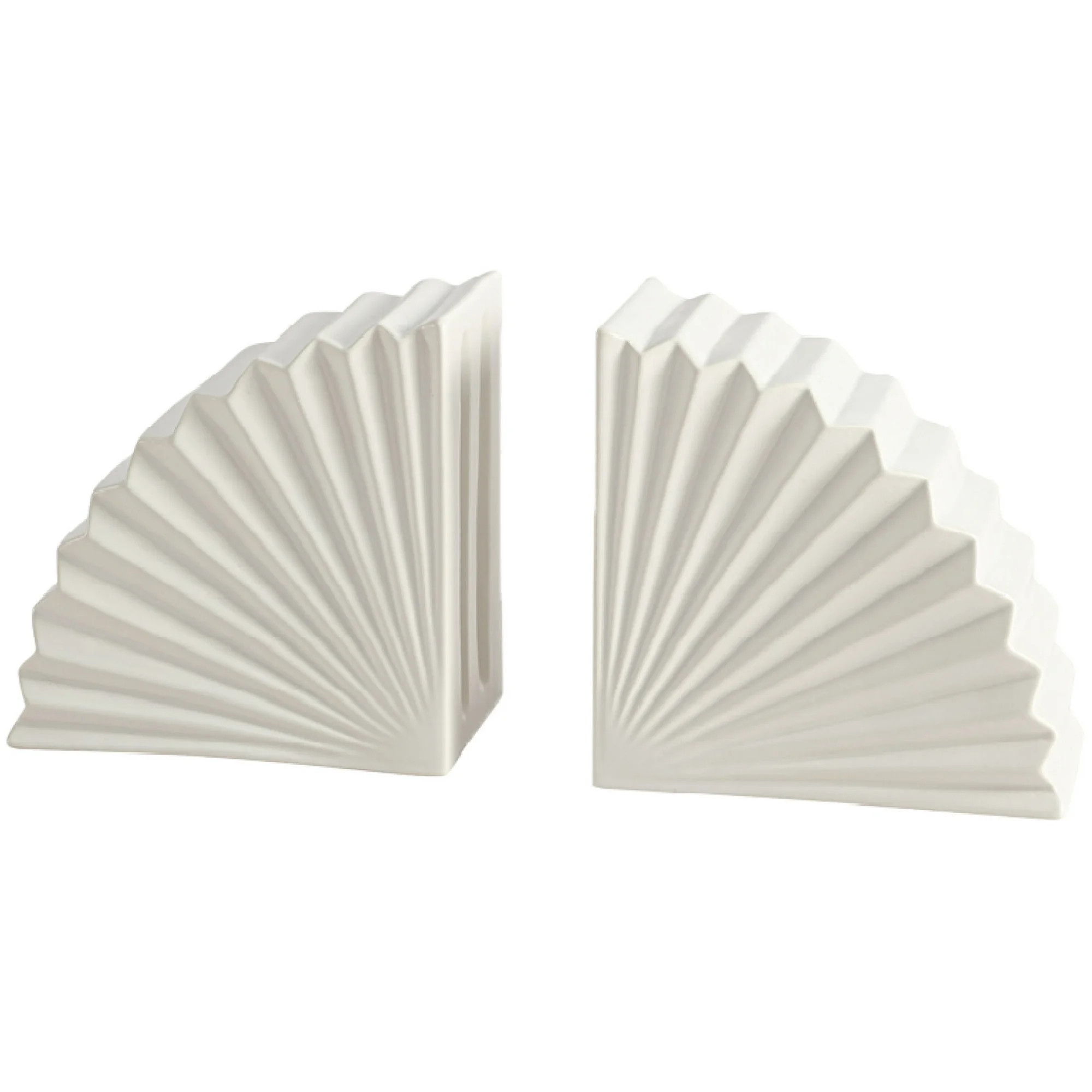 Home Decor Collection Style House Ruffled White Stone Matte Bookends, 5.9" L x 3.5" W x 5.9" H | Walmart (US)