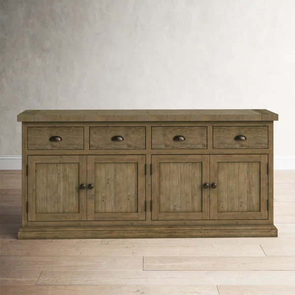Kinston 74'' Wide 4 Drawer Pine Solid Wood Sideboard | Wayfair North America