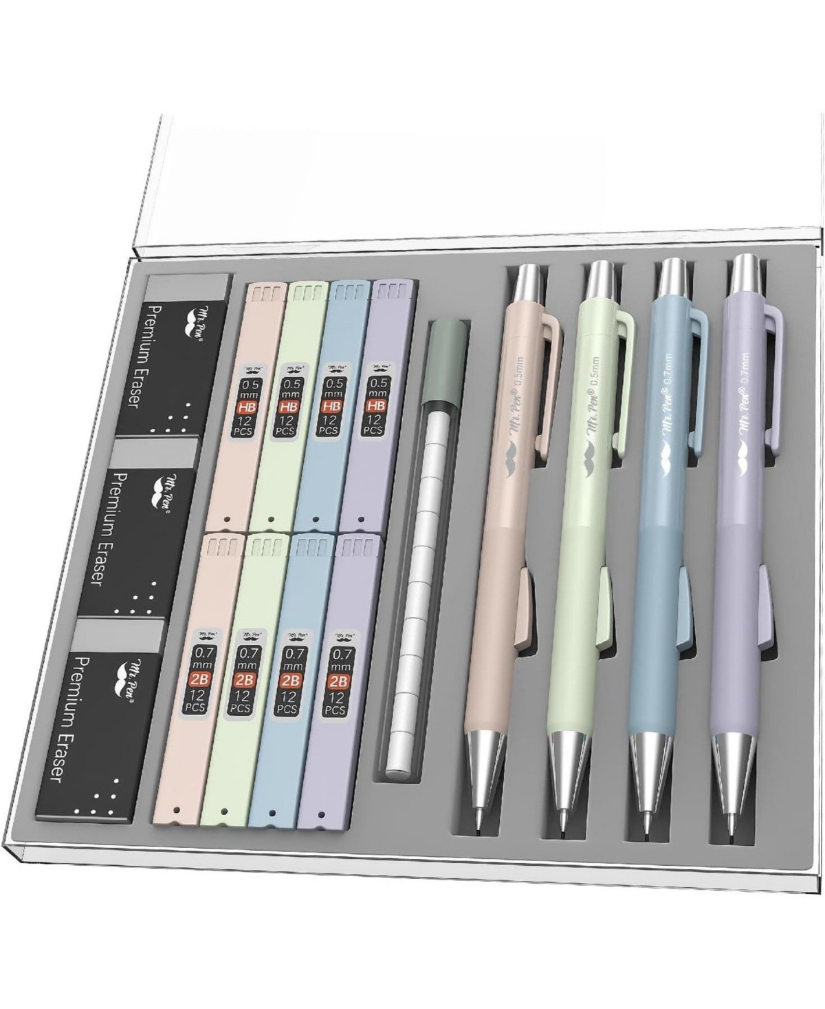 Mr. Pen Pastel Mechanical Pencil Set, 4 Pack, 2 Sizes, 0.5 & 0.7mm, | Macy's