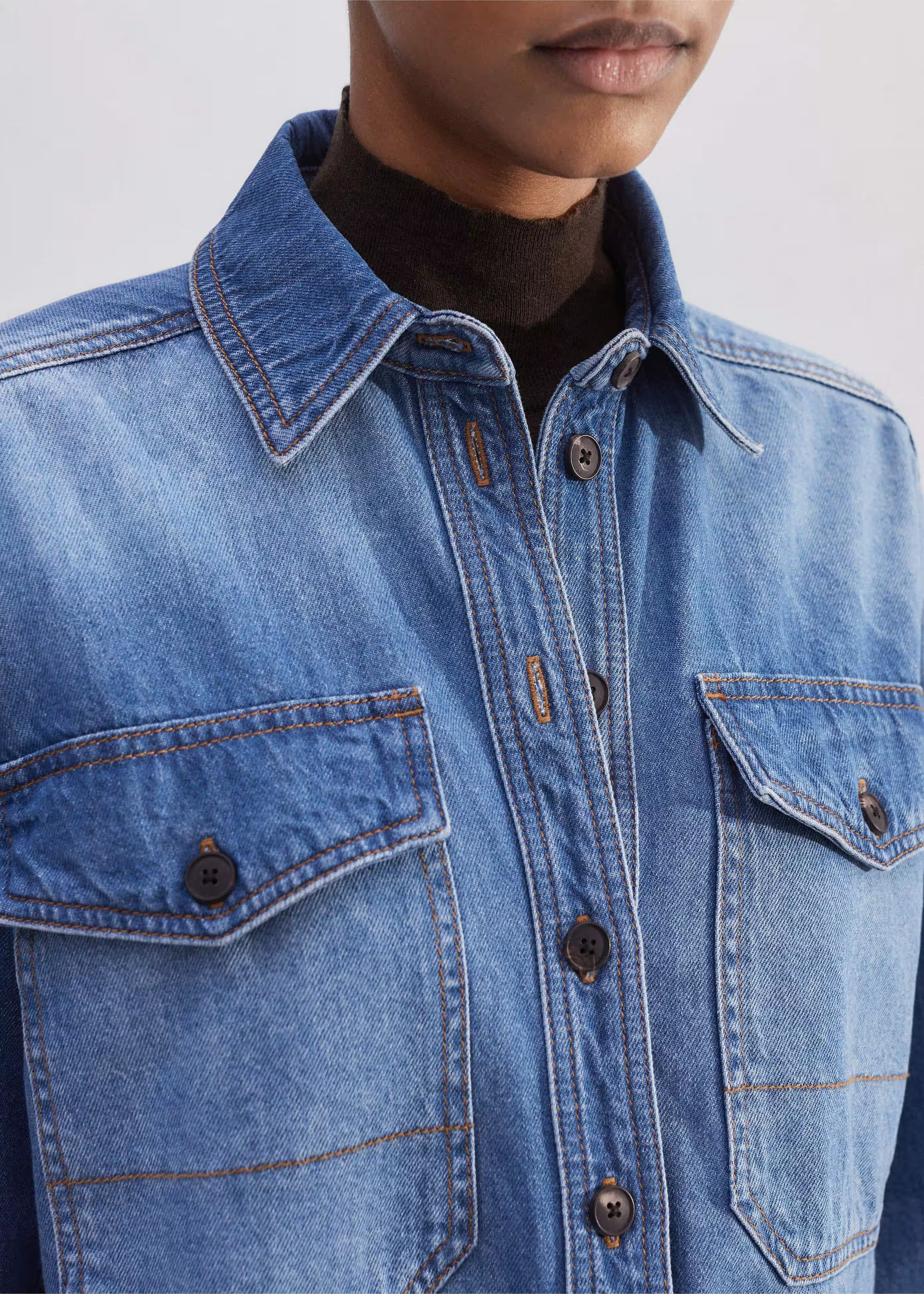 Cut-Off Denim Shirt Cotton Denim | ME+EM Global (Excluding US)