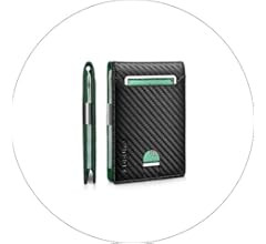RUNBOX Slim Wallets for Men - Leather Money Clip Mens Wallet - RFID Blocking Front Pocket Bifold ... | Amazon (US)