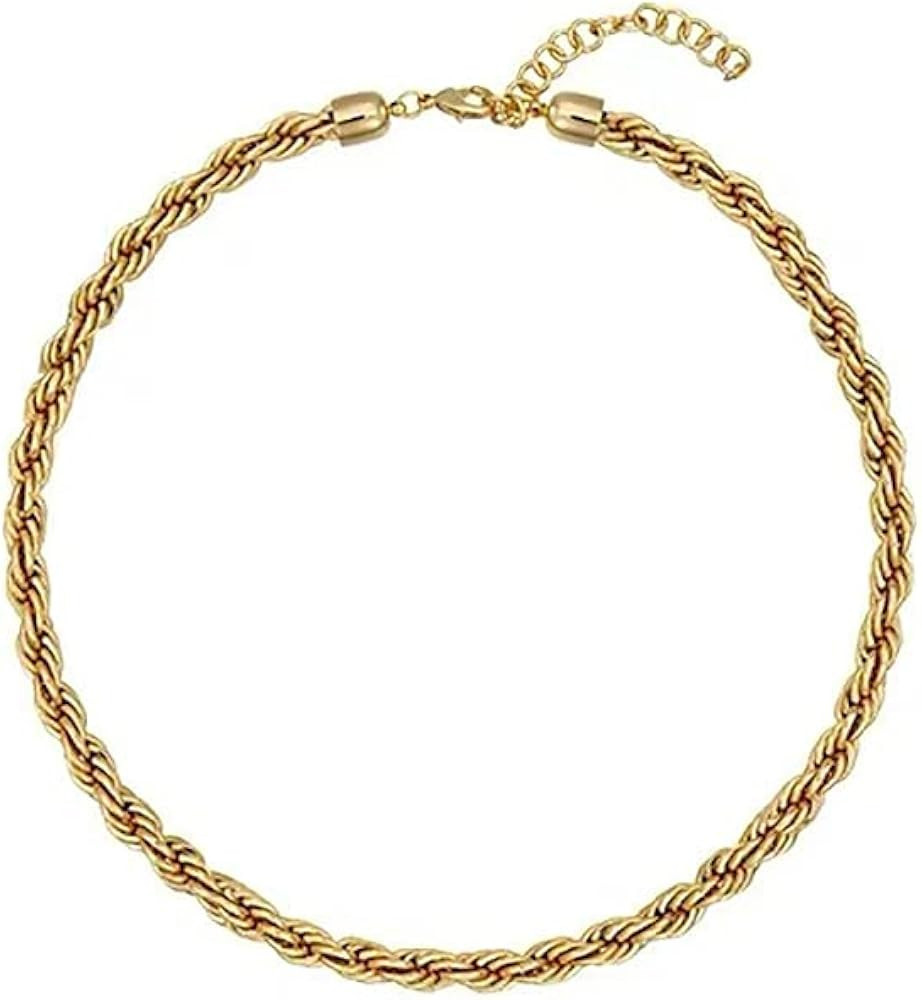 JAYUMO Gold Chain Necklace for Women Chunky Gold Choker Necklace Cuban Snake Rope Link Chain for ... | Amazon (US)