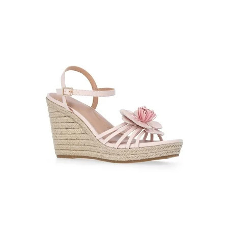 Time and Tru Women's Flower Espadrille Wedge Sandals | Walmart (US)