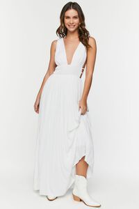 Plunging Smocked Maxi Dress | Forever 21 (US)