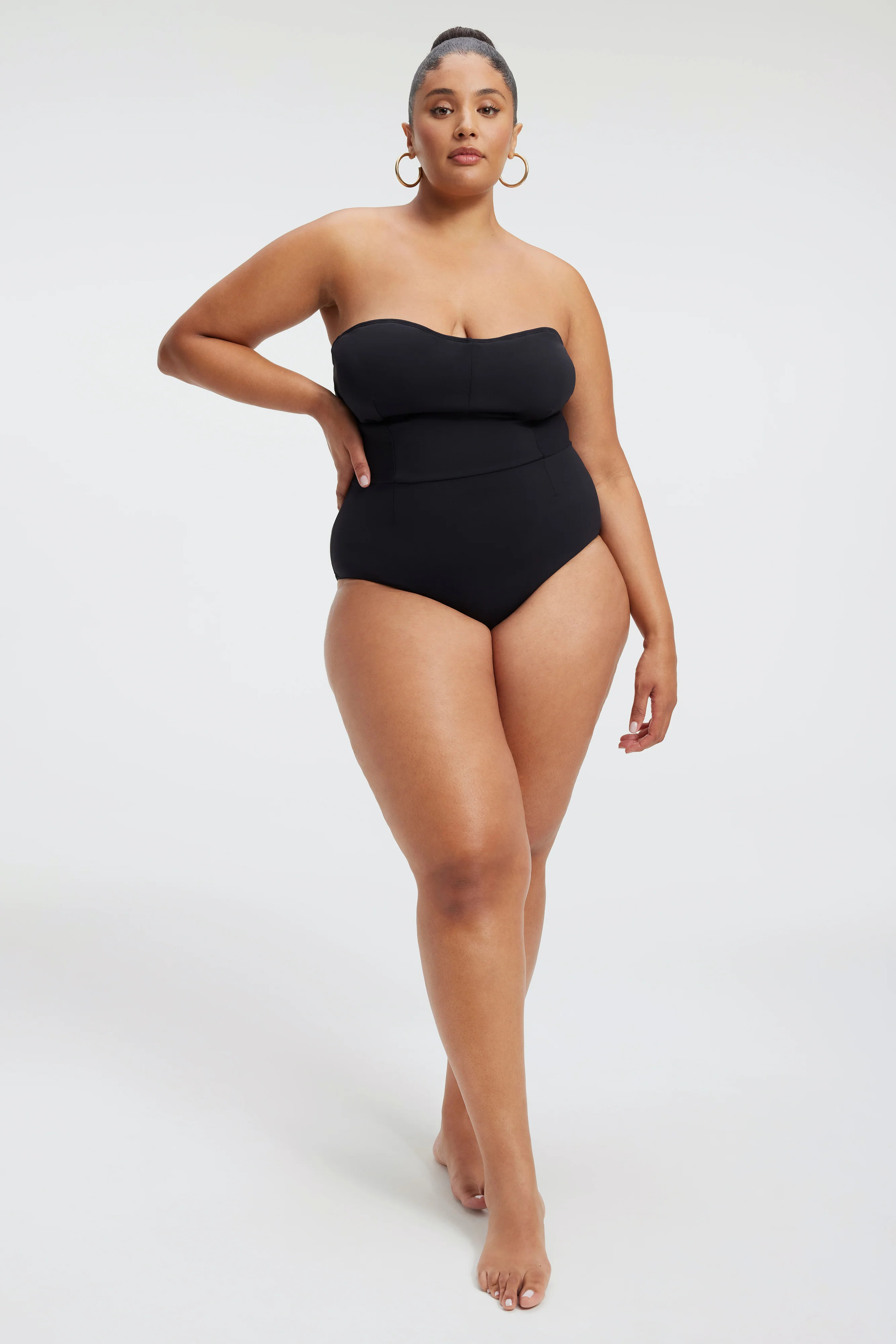 SCULPT STRAPLESS ONE-PIECE SWIMSUIT | BLACK001 | Good American