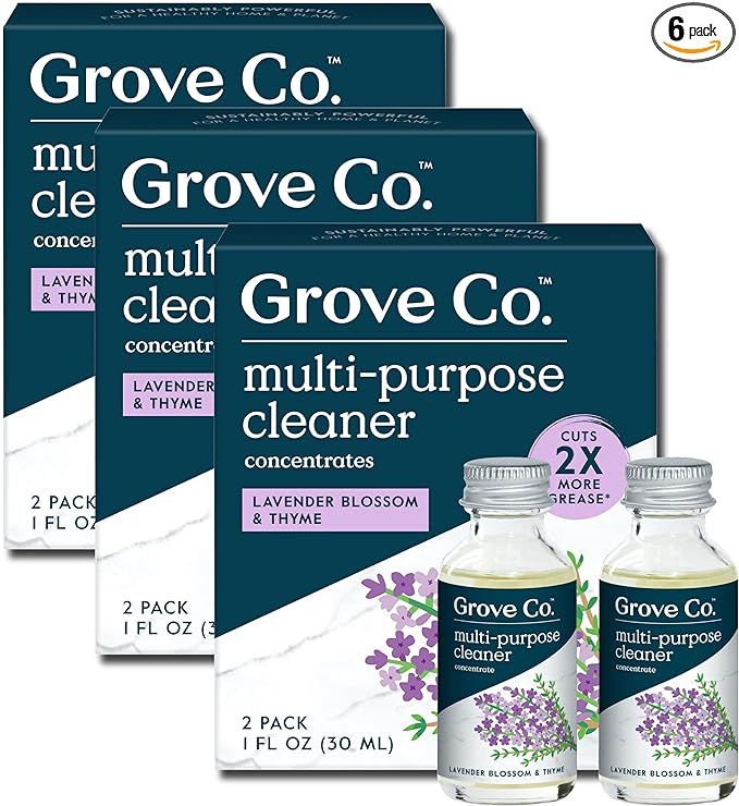 Grove Co. Multi-Purpose Cleaner, Refill Concentrate (6 x 1 Fl Oz) Plant-based Household Cleaning ... | Amazon (US)