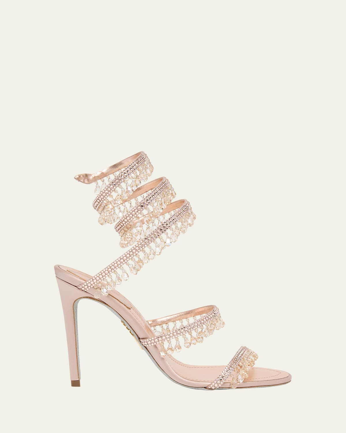 Chandelier Satin Snake Ankle Wrap Sandals | Bergdorf Goodman