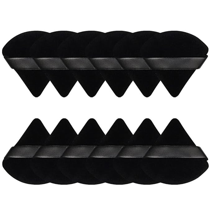 Pimoys 12 Pieces Powder Puff Face Triangle Makeup Sponge for Loose Powder Setting Powder Velour F... | Amazon (US)