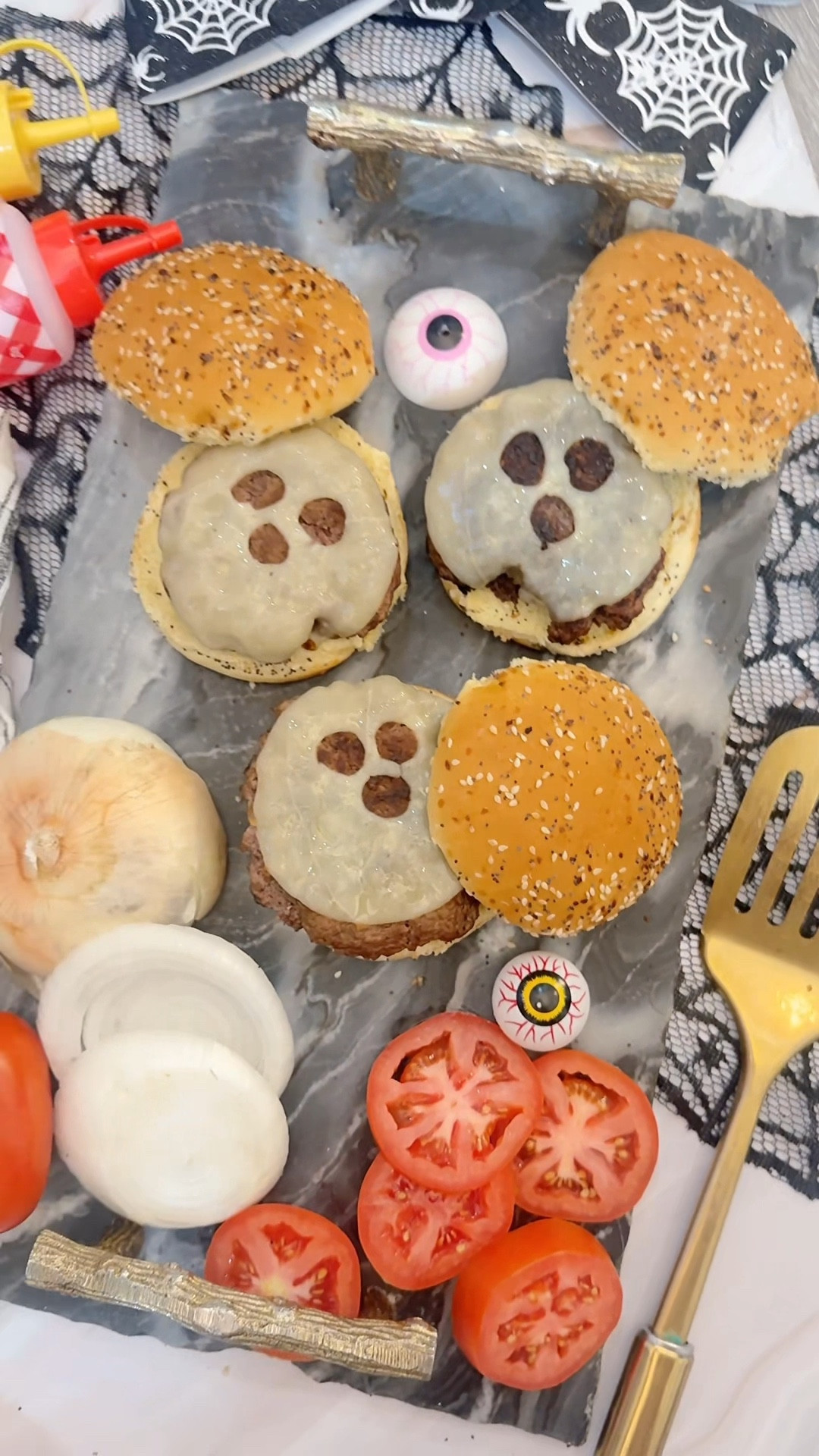 👻🍔 Boo-tiful burgers in minutes! These Halloween ghost cheeseburgers are spooky, cheesy, and oh-so-easy. Just burgers, buns, cheese + toppings = holiday magic. 🎃✨

Save this idea for Halloween night or your next party—you’ll be the spookiest host on the block! 🕸️

👉 Tap ❤️ + follow @thebensonstreet for more fun, easy holiday ideas!

#HalloweenFood #GhostCheeseburgers #SpookySnacks #HalloweenPartyFood #EasyHolidayIdeas

#LTKSeasonal #LTKHalloween #LTKFamily