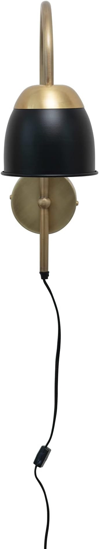 Creative Co-Op DF4989 Metal Shade, Modern Wall Lighting Sconce, 24" Long, Antique Brass & Black | Amazon (US)