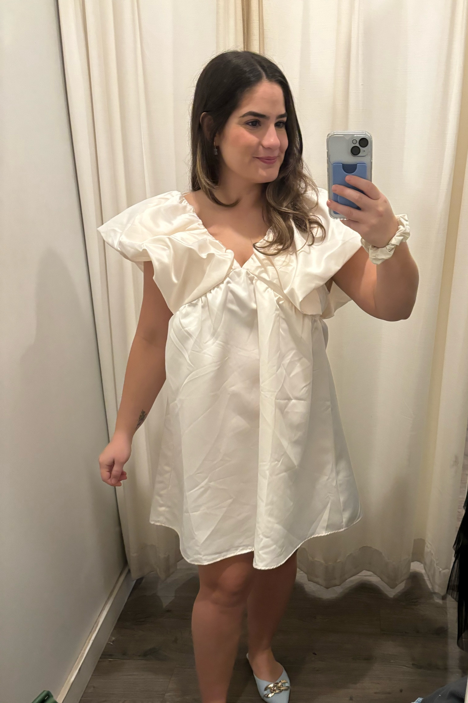 Bridal white dress on sale for under $60! Perfect for bridesmaid brunch, bridal brunch, bridal shower, or dress rehearsal !

#LTKwedding #LTKmidsize #LTKsalealert