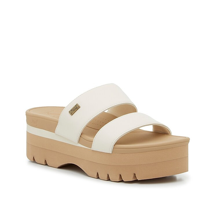 Reef Banded Horizon Platform Sandal | Women's | Beige Off White | Size 7 | Sandals | Footbed | Lug | DSW