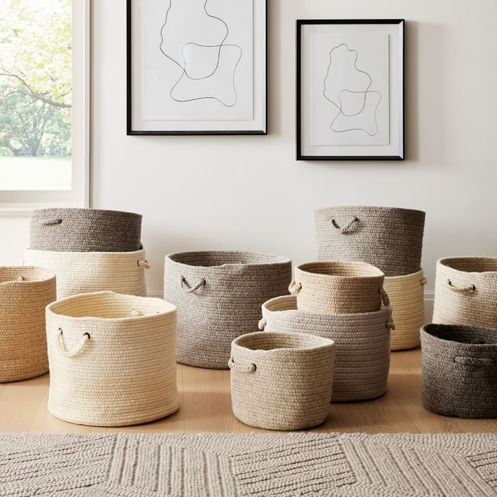 Natural Wool Baskets | West Elm (US)