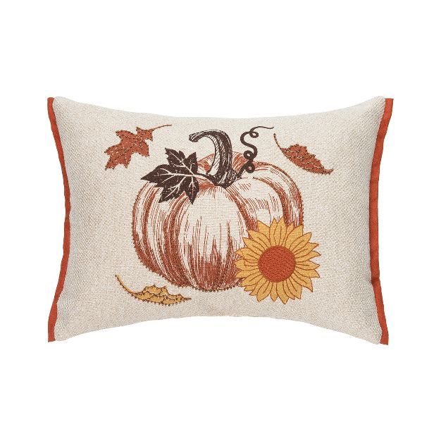 C&F Home 13" x 18" Harvest Time Pumpkin Embellished Fall Throw Pillow | Target