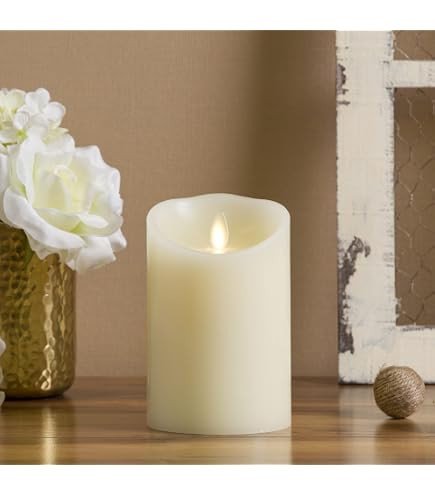 Luminara Realistic Artificial Moving Flame Outdoor Pillar Candle - Moving Flame LED Battery Opera... | Amazon (US)
