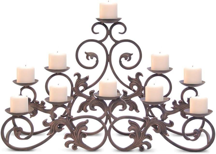 Pilgrim Home and Hearth 17504 Venice Fireplace Candelabra Candle Holder, Distressed Bronze | Amazon (US)