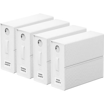 4-Pack Bed Sheet Organizers and Storage, Foldable Sheet Organizers for a Linen Closet, White | Target