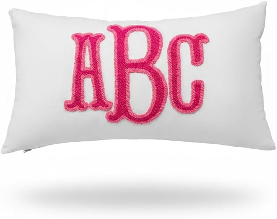 mia'spillow lab Monogrammed Pillow, Custom Wedding Gift Punch Needle Embroidered Pillow, Personal... | Amazon (US)