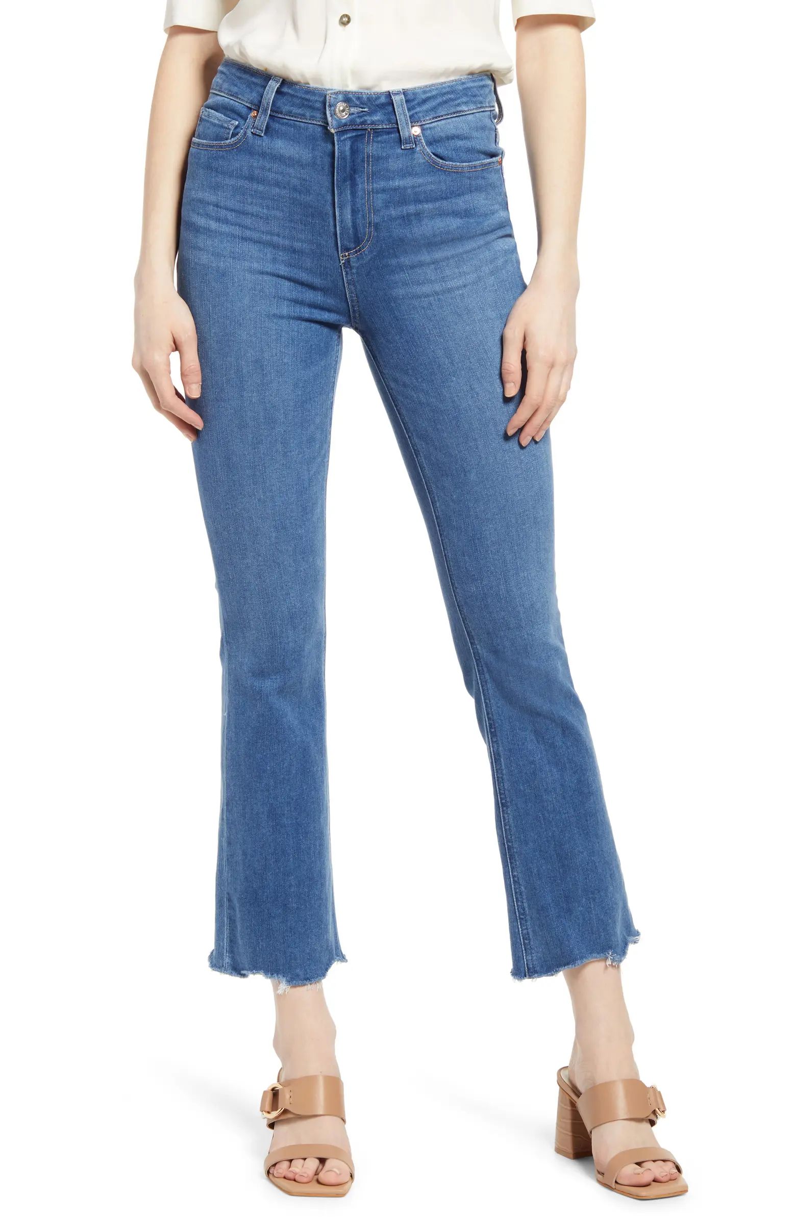 Claudine High Waist Frayed Hem Flare Jeans | Nordstrom