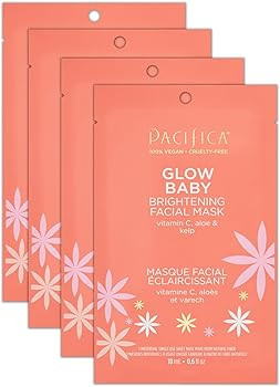 Pacifica Beauty, Glow Baby Brightening Face Mask, Sheet Mask, Skincare, Vitamin C, Aloe, Kelp, Br... | Amazon (US)