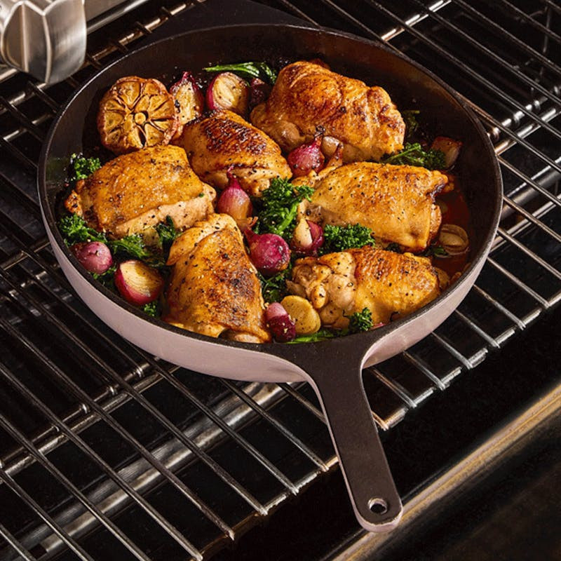 Caraway 12"" Enameled Cast Iron Large Skillet in Gray I No Seasoning Required | Caraway