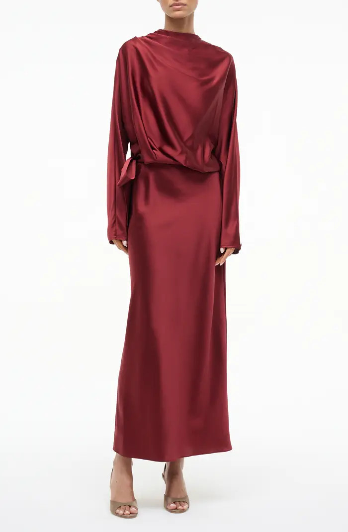 Phoebe Long Sleeve Stretch Silk Dress | Nordstrom