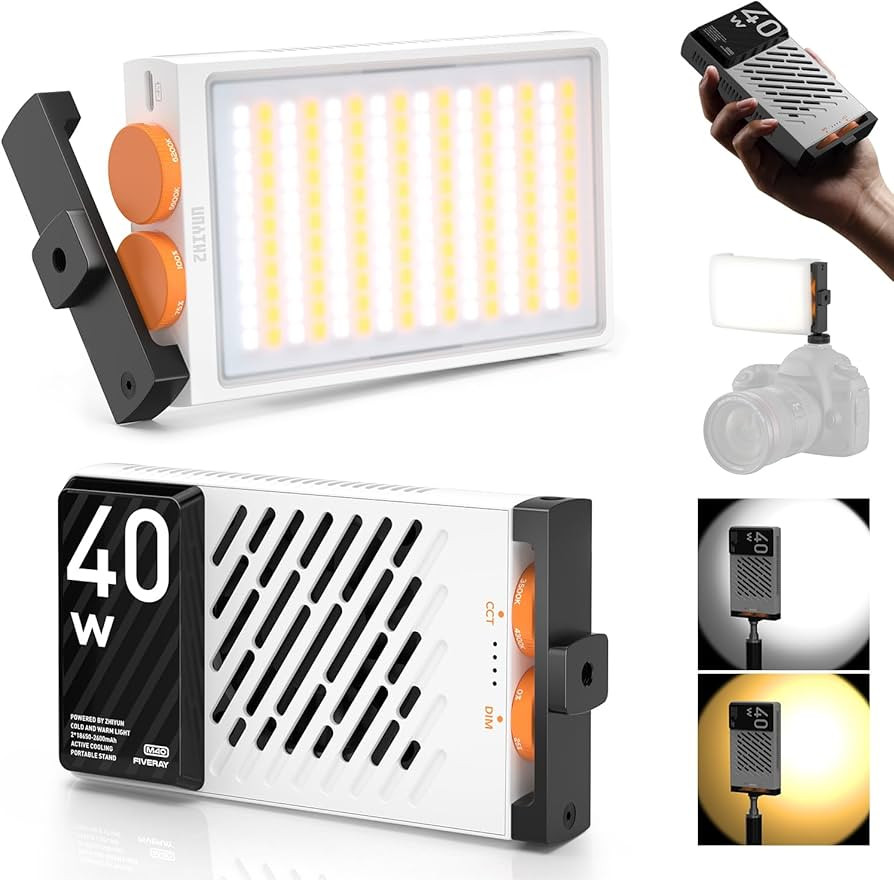 ZHIYUN FIVERAY M40 Video Light [Official], 40W Portable Camera Light, 14000 Lux, CRI/TLCI 96+ 270... | Amazon (US)