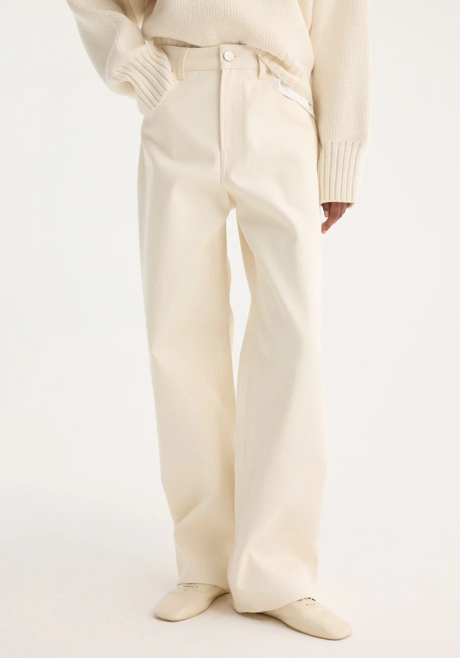 compact cotton trousers | off white | Rohe
