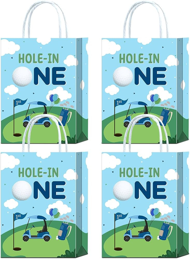 Tyndallrays 16 Pcs Hole in One Birthday Decorations - Clear Patterns Golf Party Favors for Kids, ... | Amazon (US)