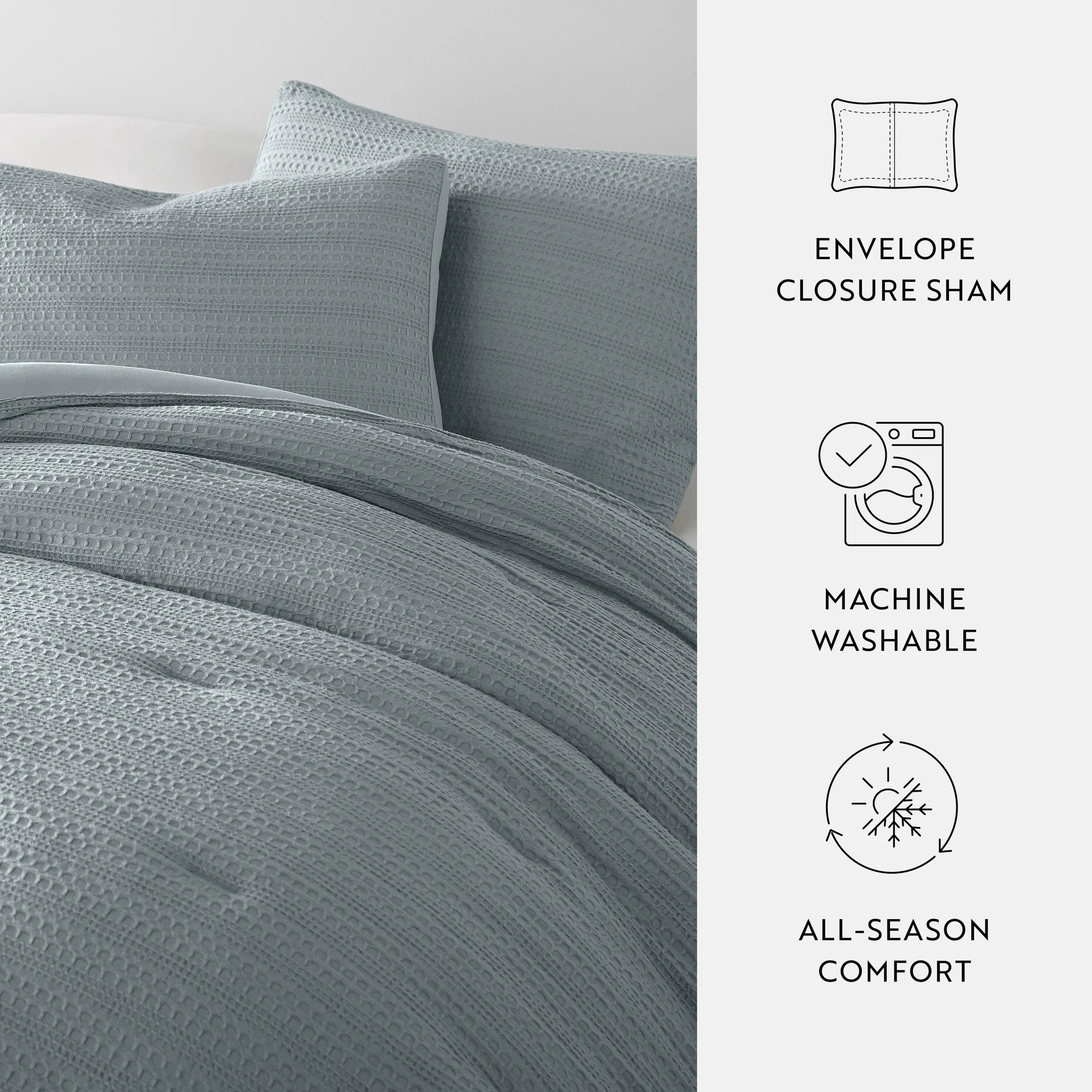 Waffle Textured Down Alternative Comforter Set | Linens & Hutch | Linens and Hutch