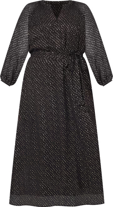 Plus Size V-Neck 3/4-Sleeve Belted Maxi Dress | Macy's