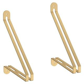 2-Pack 8.1 in. x 10.6 in. Sleek Modern Satin Gold Shelf Bracket | The Home Depot