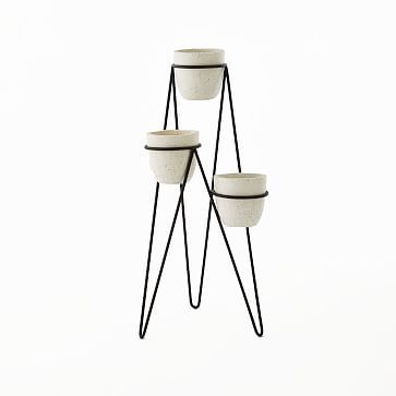 Iris Planter + Chevron Stand, Triple | West Elm (US)