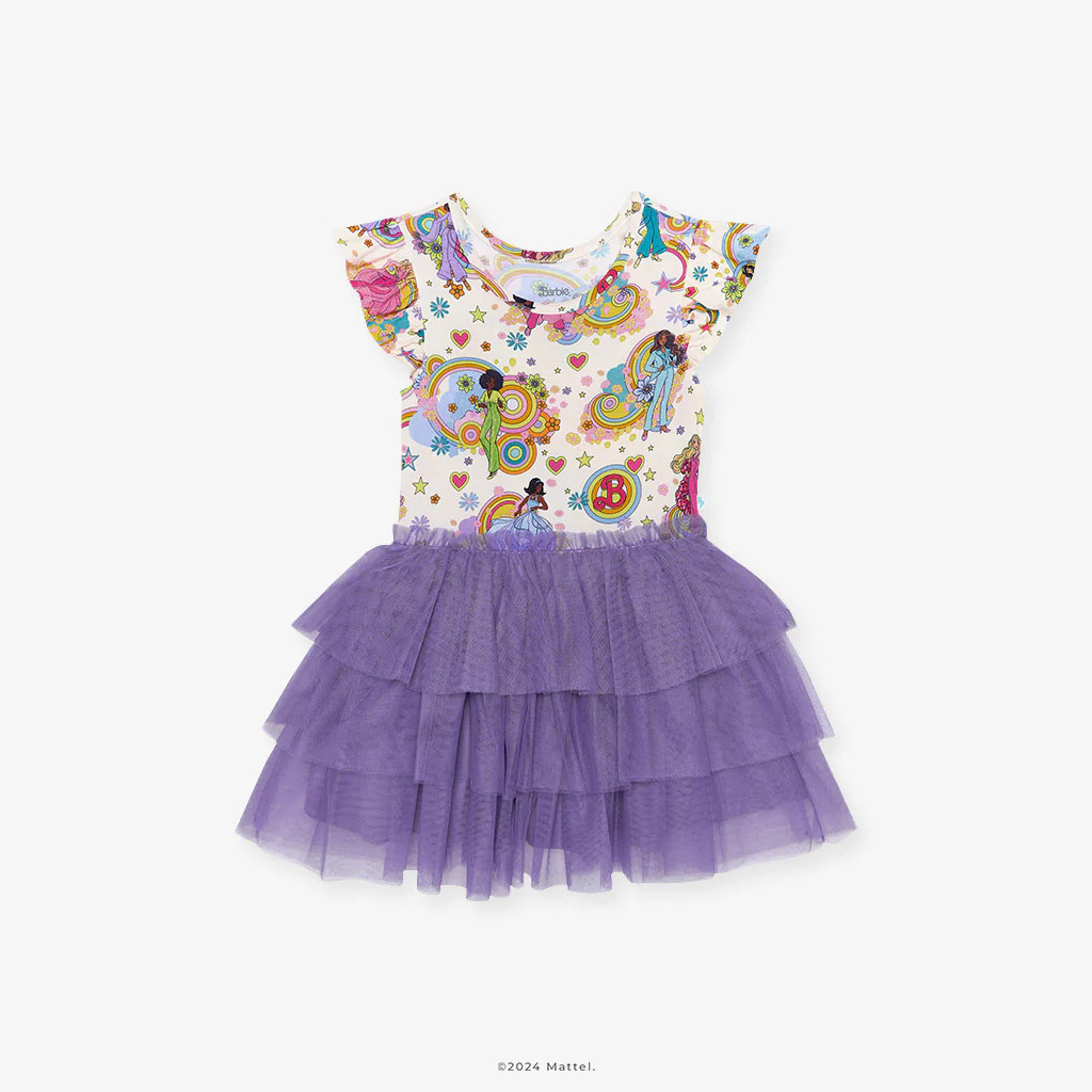 White Girl Toddler Tulle Dress | Groovy Barbie™ and Friends | Posh Peanut