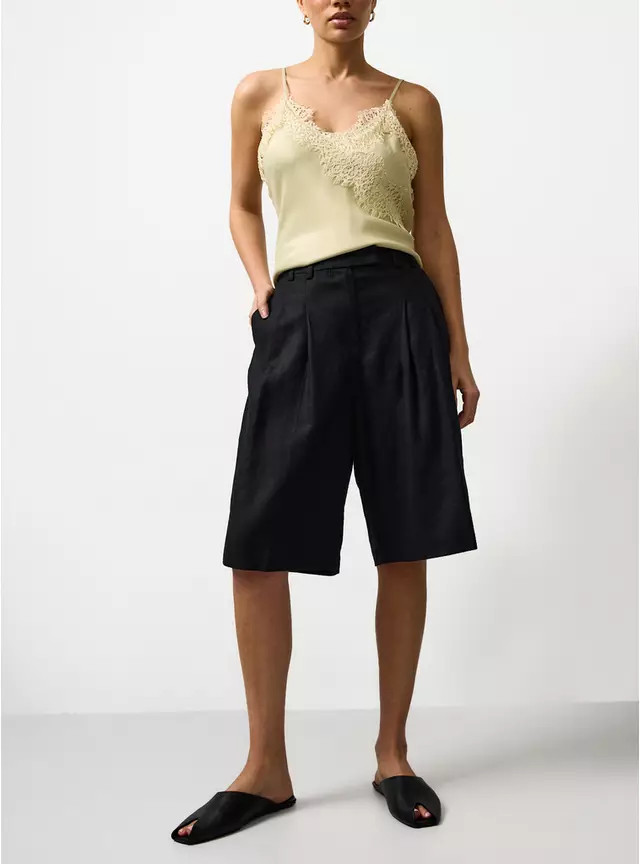 Buy Black Linen Tailored Shorts 22 | Linen | Tu | Tu Clothing