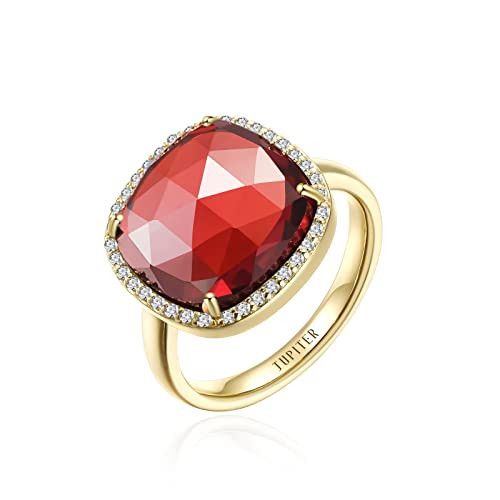 Jupiter Corundum Ruby Gemstone Ring - Gemstone Women Ring, 0.47"/12mm Birthstone Rings Jewelry for Valentine's Day, Mother's Day, Birthday Jewelry | Amazon (US)