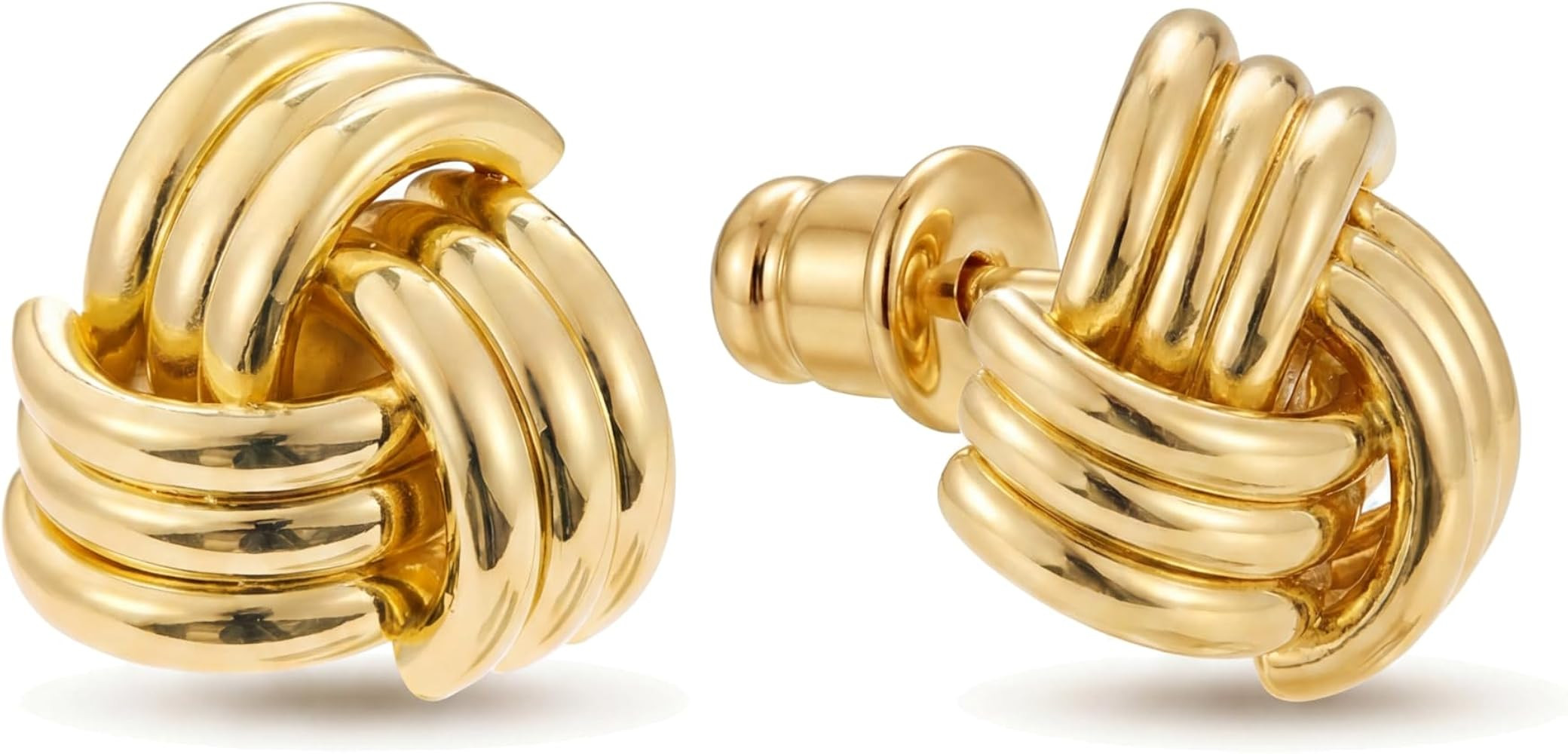 Gold Earrings for Women Trendy 14K Gold Stud Earrings Dainty Huggie Earrings Simple Blod Earrings... | Amazon (US)