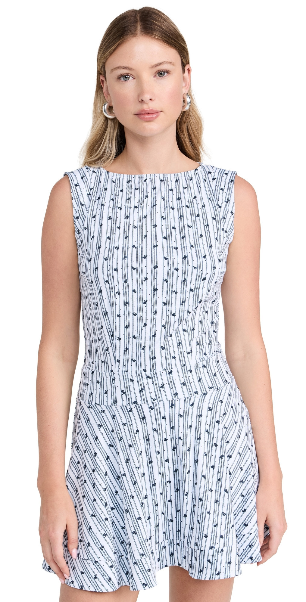 Byrdie Golf Social Wear Montauk Mini Dress White/Navy Floral XL | Shopbop