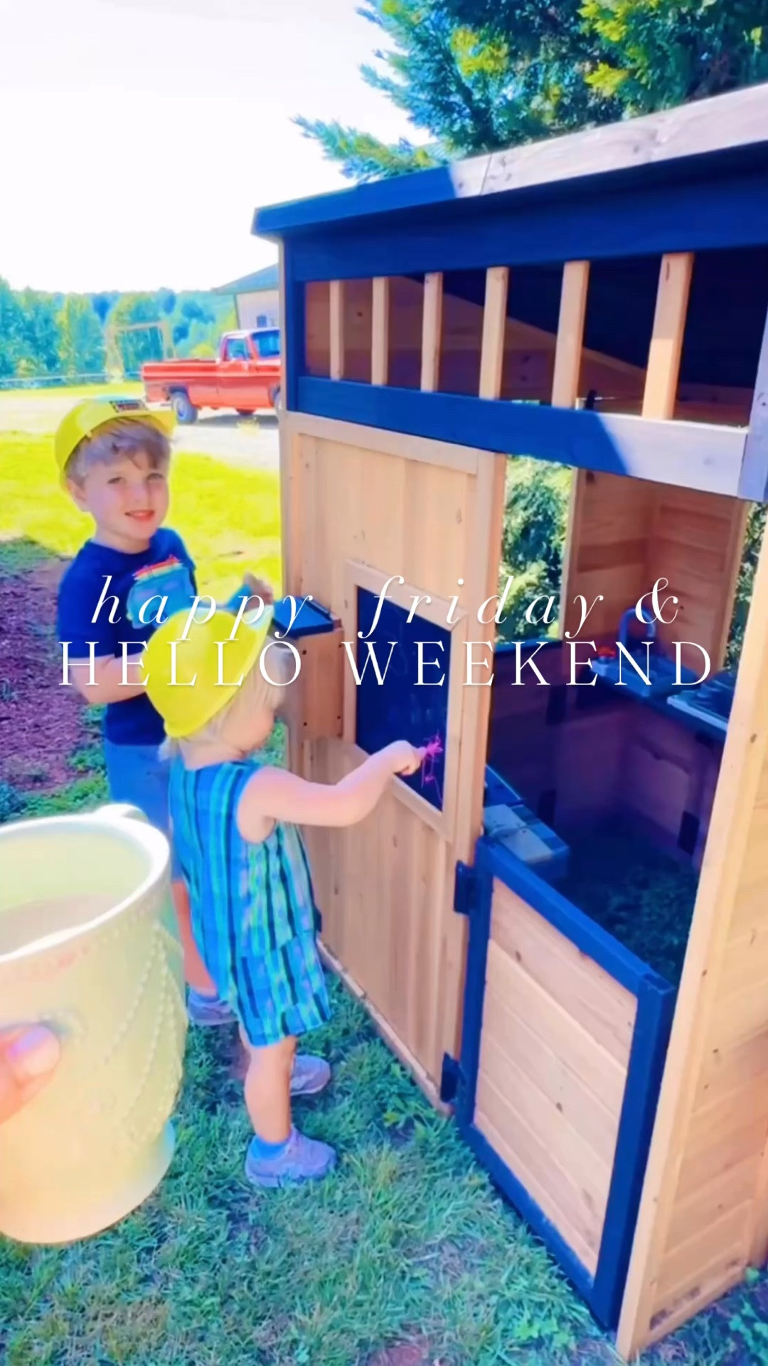 h a p p y  f r i d a y 🌳🦌🌾🏡🌸☕️👷‍♂️🛠️📖💝📬☀️📚🪨 #friyayvibes #helloweekend #fridaywithmybabies #dayslikethis #sweetsummerfriday 

Started this Friday mornin’ off with the most beautiful run 🏃‍♀️ - and got to say hi 👋🏼 to the cutest deer 🦌 friend, too!! 🫶🏽✨ And nothing we love more than yummy breakfast 🍳 with our farm fresh 🐓  eggs!! 🥚 

We had the most precious gifted “happy mail” 📬💝 come in from my favorite company - @thetruthandlightco ✨ - this beautifully illustrated prayer 🙏 journal 📖 for kids!! 👶🏼 Thank y’all so much - we are so excited to use this all the time!! And what a lovely idea and way to make prayer 🤲 tangible for little ones!!! 💐 Linked this beautiful new prayer journal over on my LTK shop!! 📖🔗

These sweet hard hat 👷‍♂️ 🚧  wearin’ babies 👶🏼 lovedddd waking up to play in their new “forest” 🌳 play area 😍 (with their tools 🛠️ ofcourse 🤭) back behind the guest house and barn 🐴 and we just love this @backyarddiscovery playhouse from Wes’ parents and think this is the perfect spot for their little “forest” play area!! 🌳🌾 

And a sweet little Friday afternoon trip 🚙 to the library 📚 for “summer” themed books 📕 for our new homeschool preschool 🍎 unit next week 🌞 andddd these cuties 🥰 were oh so excited to bring their rocks 🪨 they painted 🎨 to add to the “rock snake” 🐍 there, too!!! 🤗 Happy Friday and helloooo weekend, y’all!! ☀️
