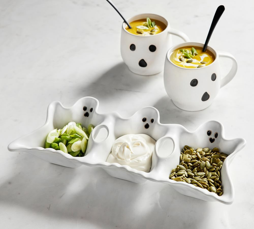 Gus the Ghost Stoneware Multi-Condiment Server | Pottery Barn (US)