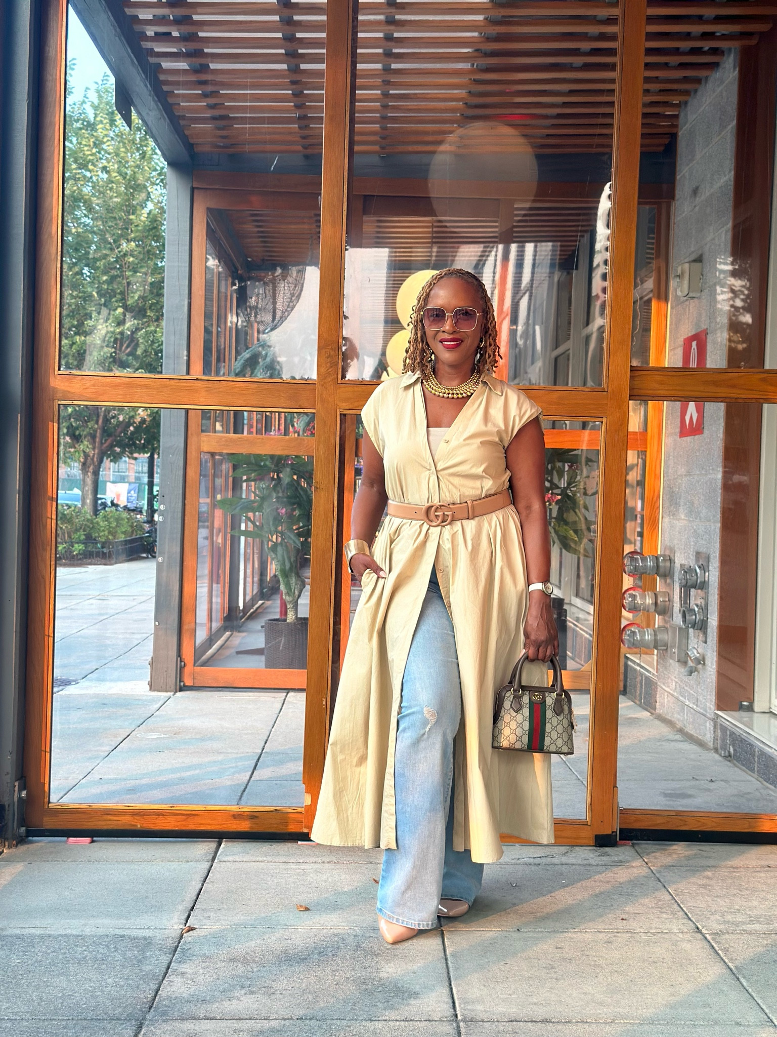 Shirt dress over denim jeans 

#LTKTravel #LTKStyleTip #LTKWorkwear