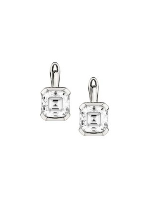 INÈS ASSCHER-CUT EARRINGS IN MOISSANITE, STERLING SILVER | Dorsey