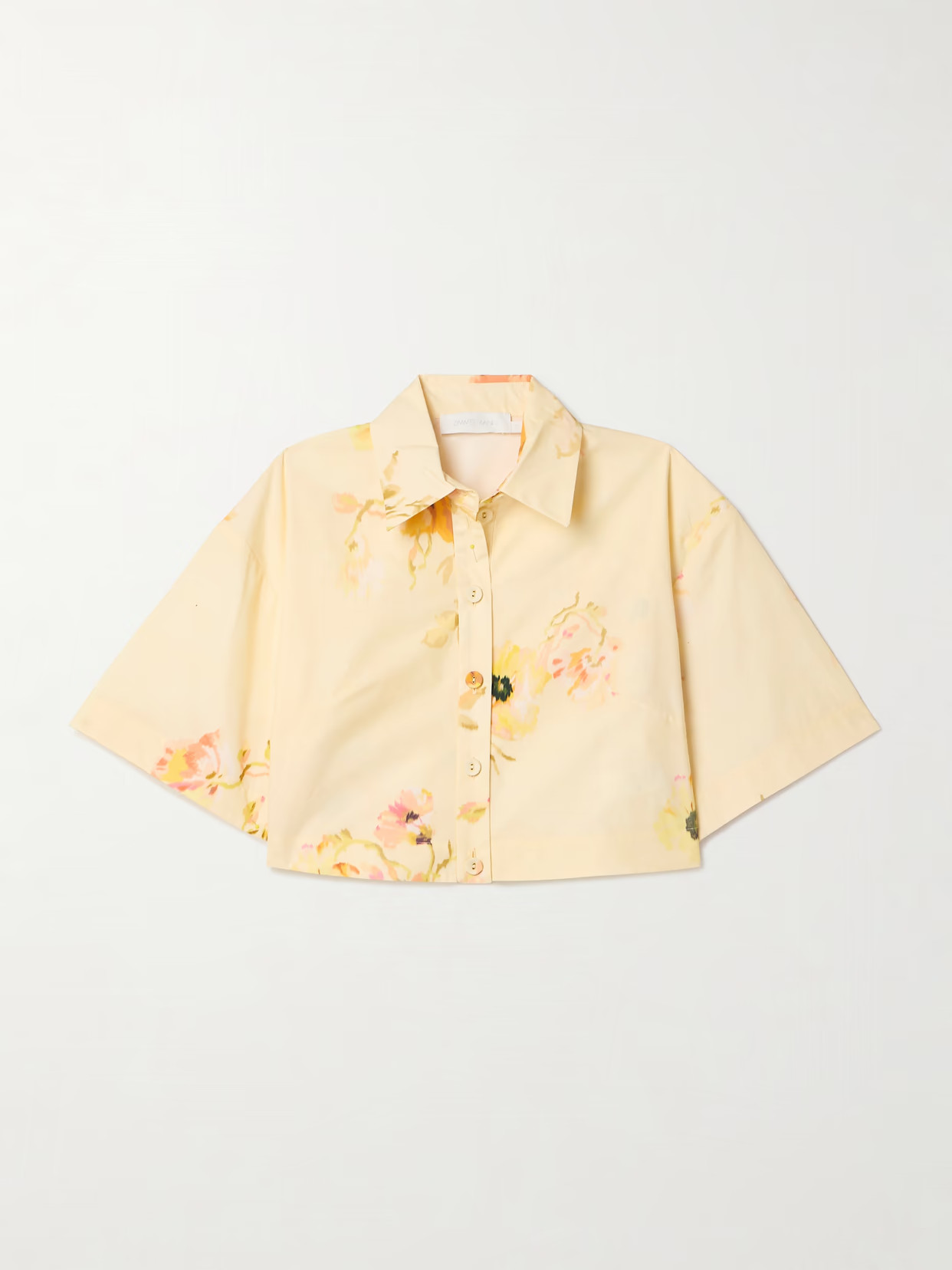 Zimmermann - Lightburst Cropped Floral-print Cotton-poplin Shirt - Multi | NET-A-PORTER (US)