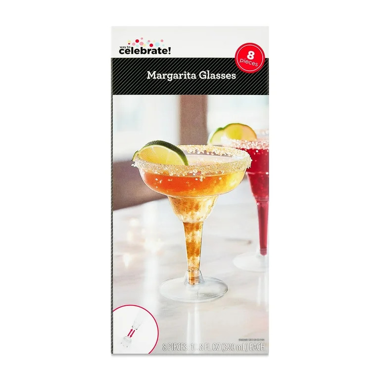 Vasos Margarita de Plástico Transparente, 10.8 fl oz, 8 Piezas, de Way To Celebrate | Walmart (US)