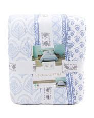 Cotton Scallop Leaf Quilt Set | Marshalls