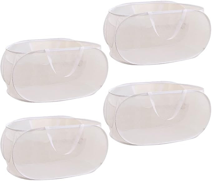 4 Pcs Mesh Popup Laundry Hamper, Opening Laundry Basket,Popup Laundry Basket with Durable Handles... | Amazon (US)