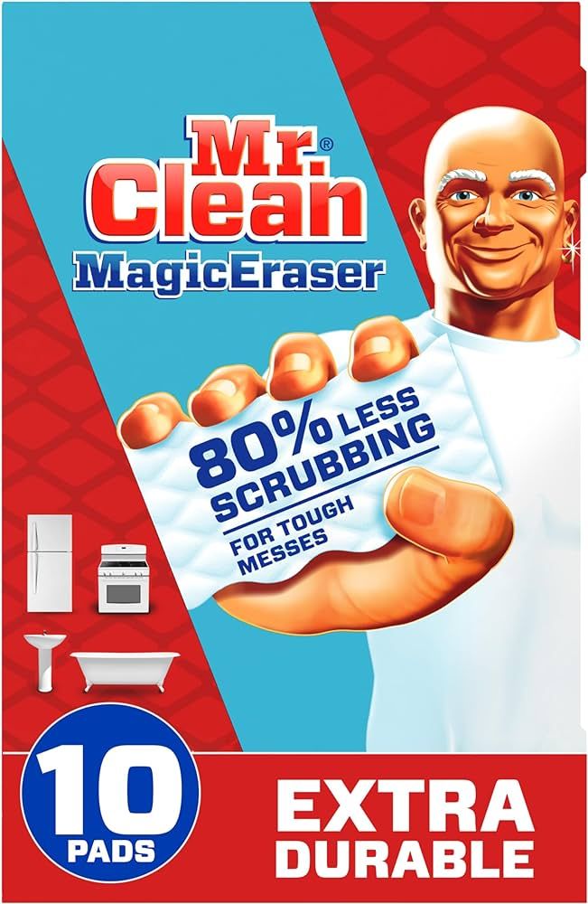 Mr. Clean Magic Eraser, Extra Durable Pro Version, Shoe, Bathroom, and Shower Cleaner, 5X Stronge... | Amazon (US)