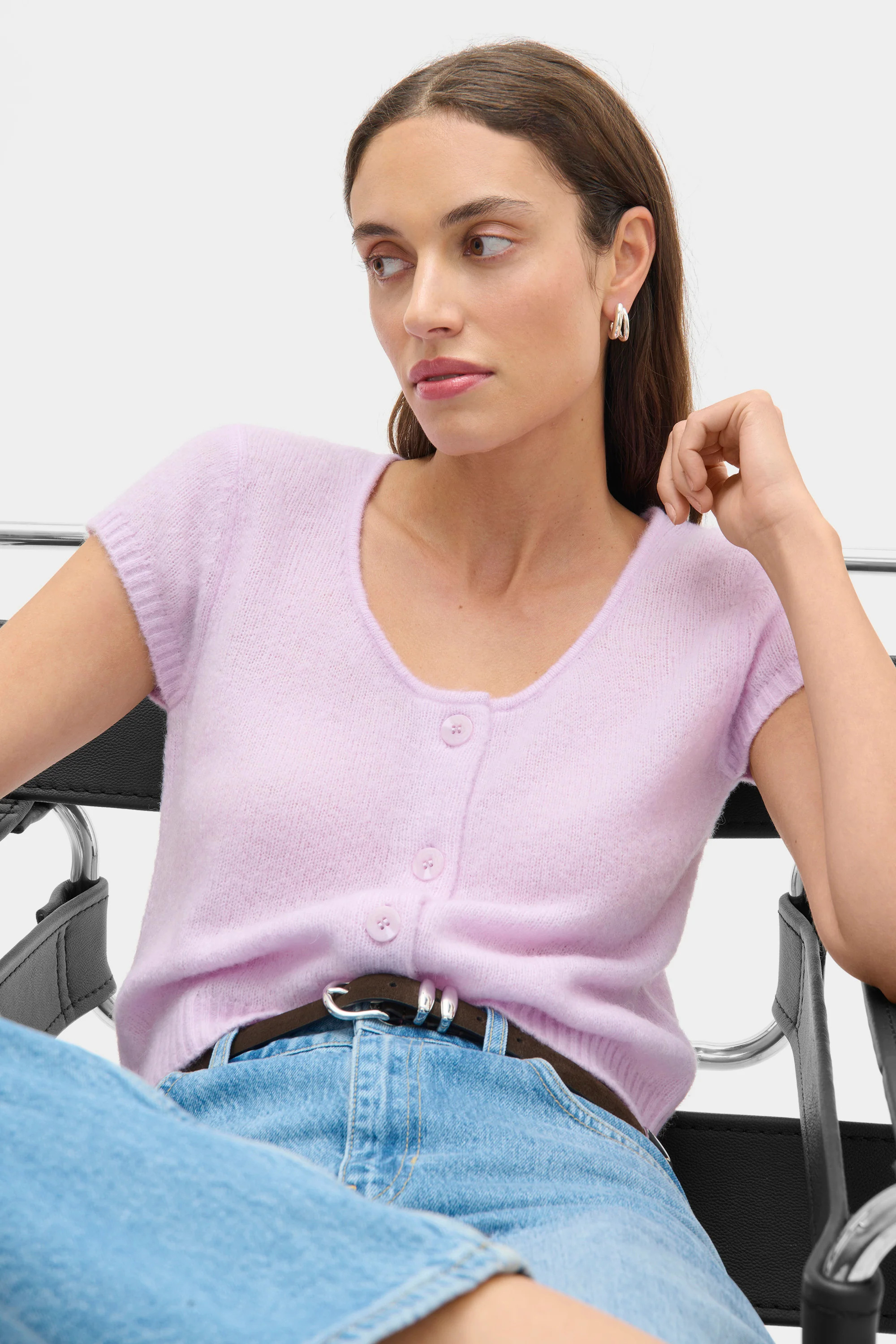 ALIGNE Cap Sleeves Knitted Top - Purple | Chelski | ALIGNE USA