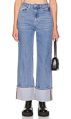 AFRM Kendall Cuff Hem Wide Leg in South Pacific Wash from Revolve.com | Revolve Clothing (Global)