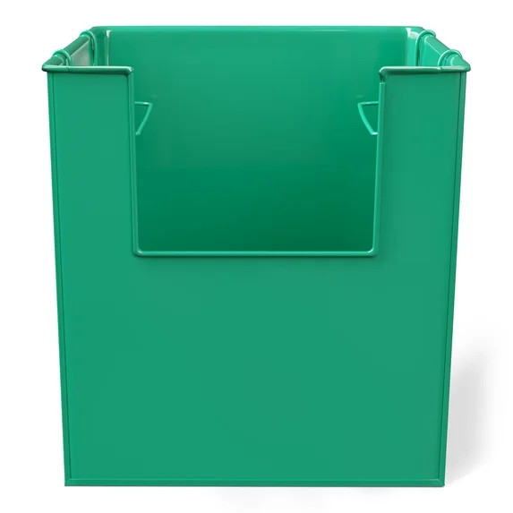 Mainstays Kids Medium Green Stacking Open-Front Metal Storage Basket with Handles | Walmart (US)